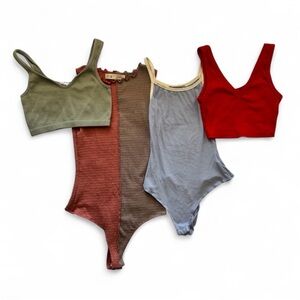 Bundle of 4: 2 Bodysuits & 2 Crop Tops | Willing To Sell Items Separately